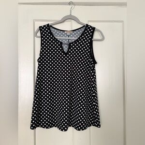 Lavish Black and White Polka Dot Tank Top